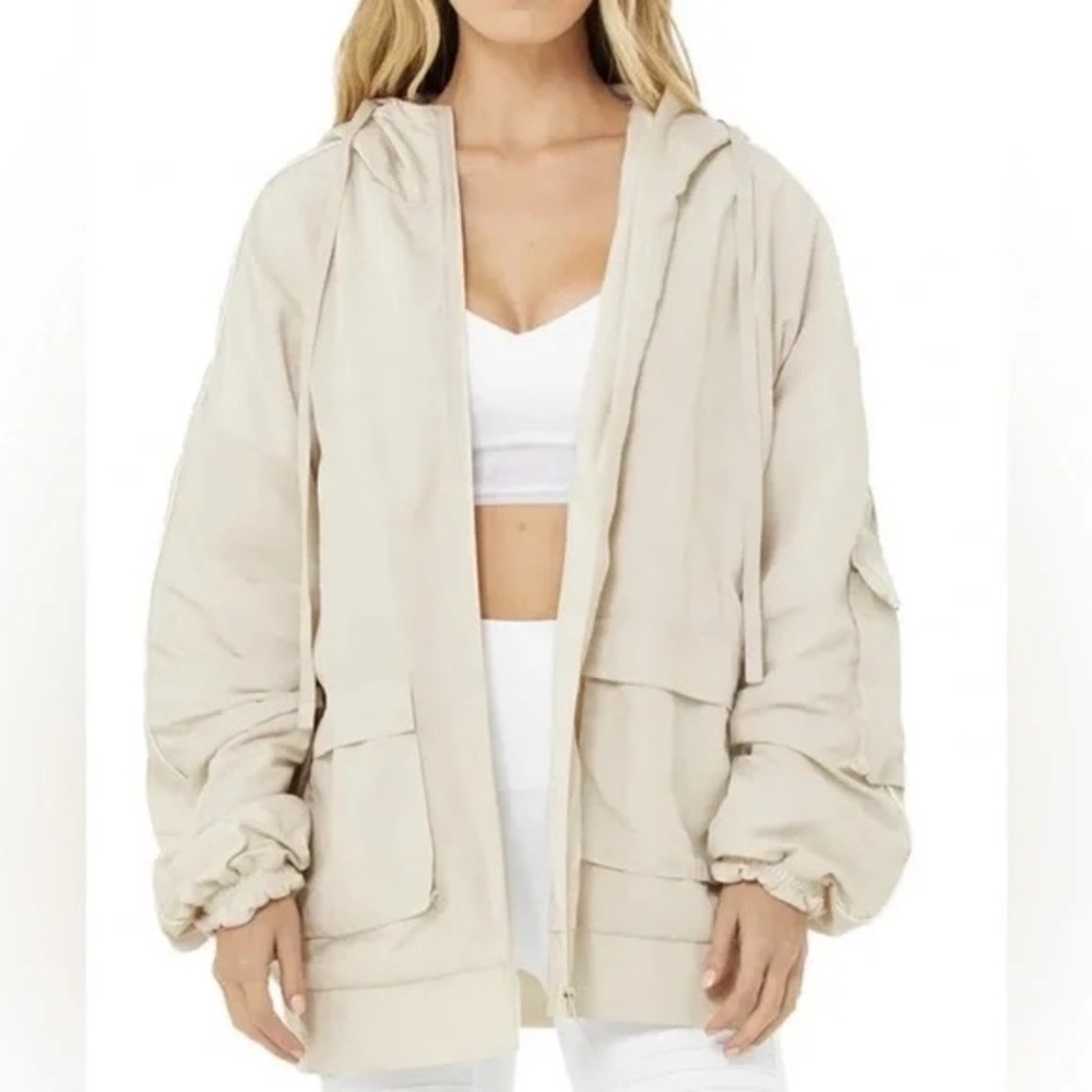 Alo Yoga Bone/White Reversible Legion Jacket